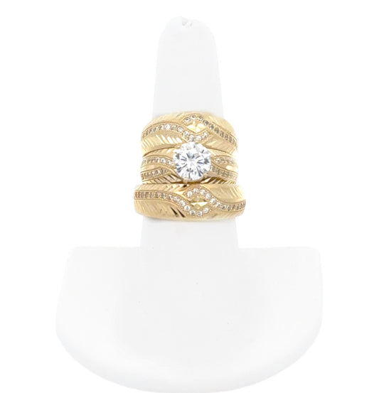 New 14K CZ Wedding Trio Set. H.J™️
