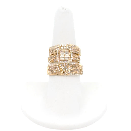 New 14K CZ Wedding Trio Set H.J™️