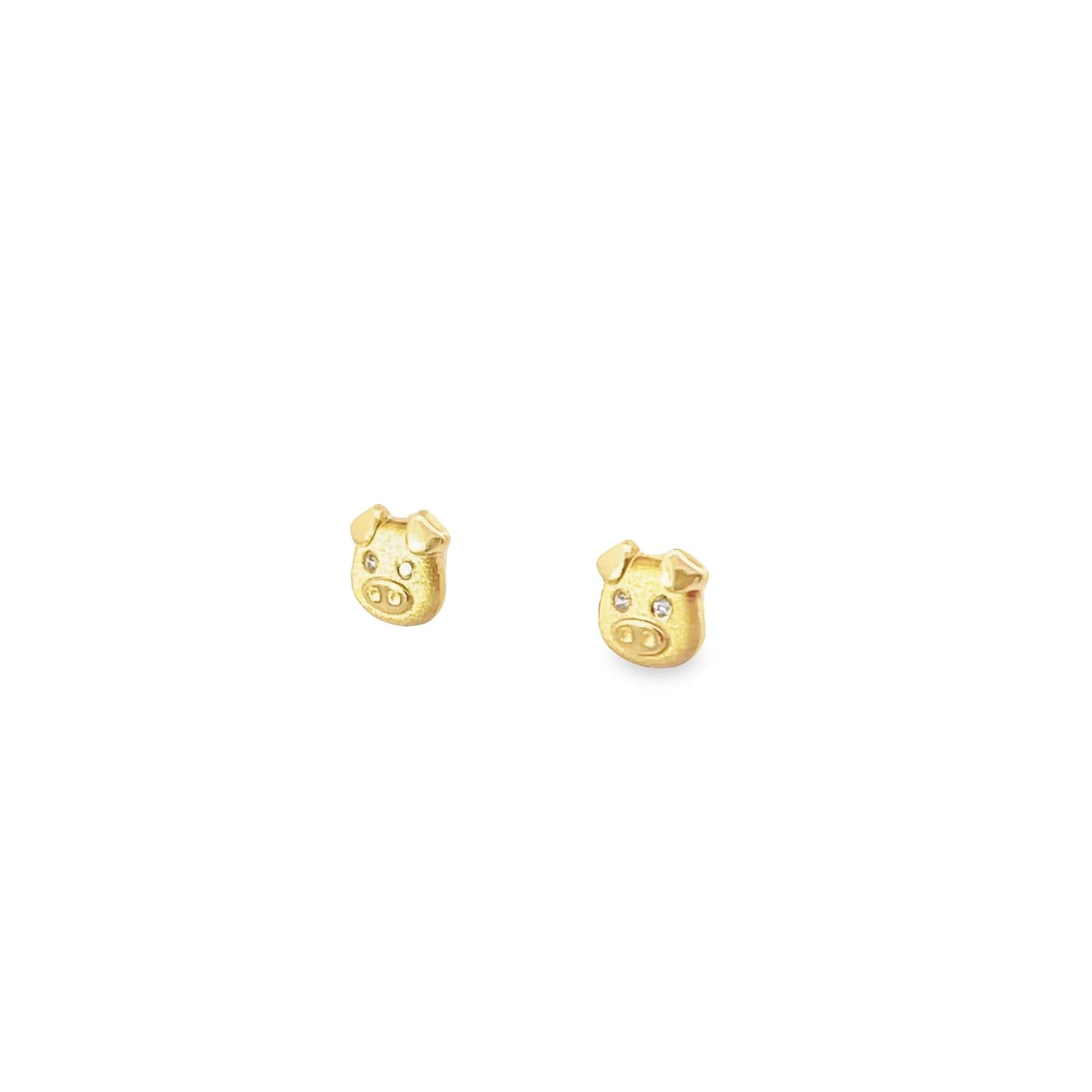 New 14K CZ Pig Earrings H.J™️