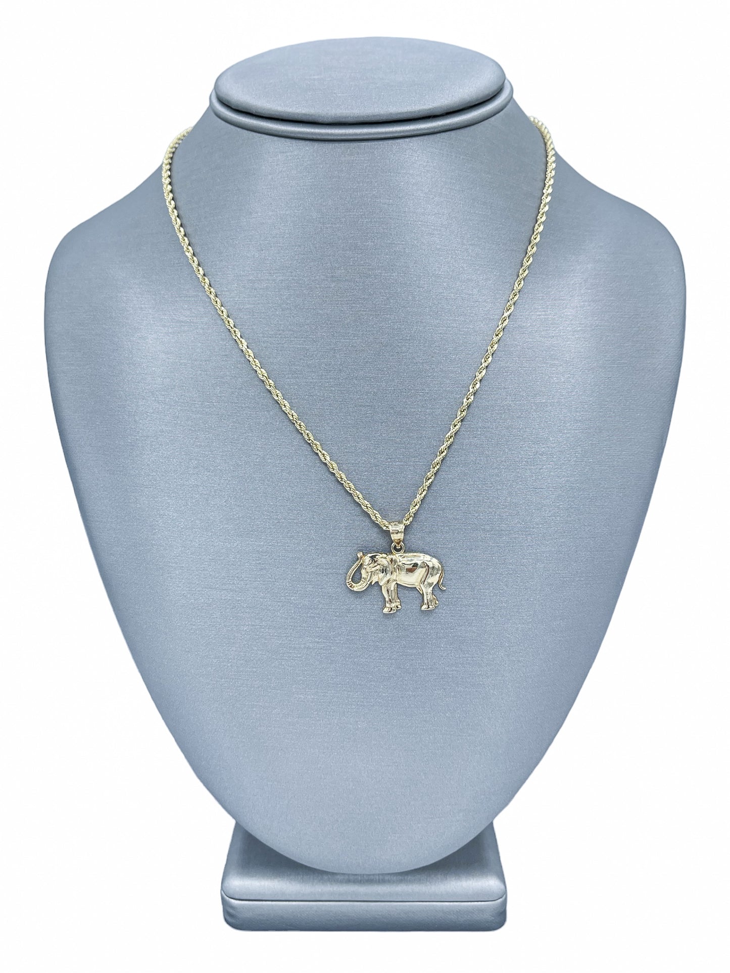 New 14k Elephant Pendant & Rope Chain (2.0MM). H.J™️