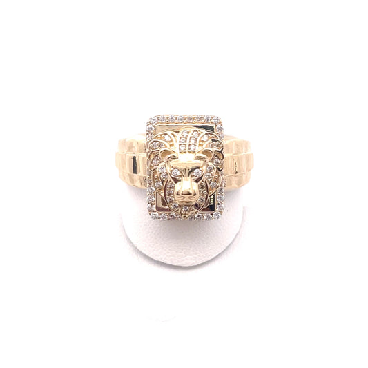 New 14K CZ Lion Mens Ring H.J™️