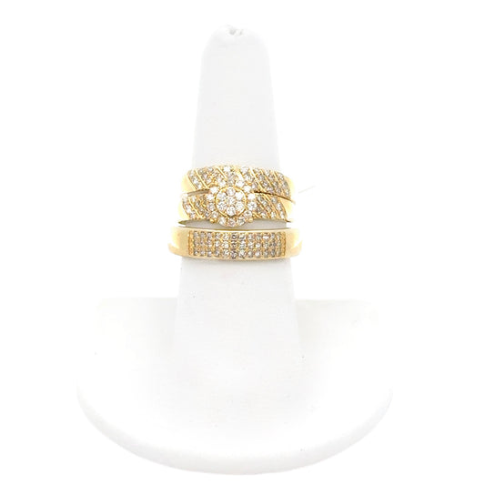 New 14K Diamond Wedding Trio Rings H.J™️