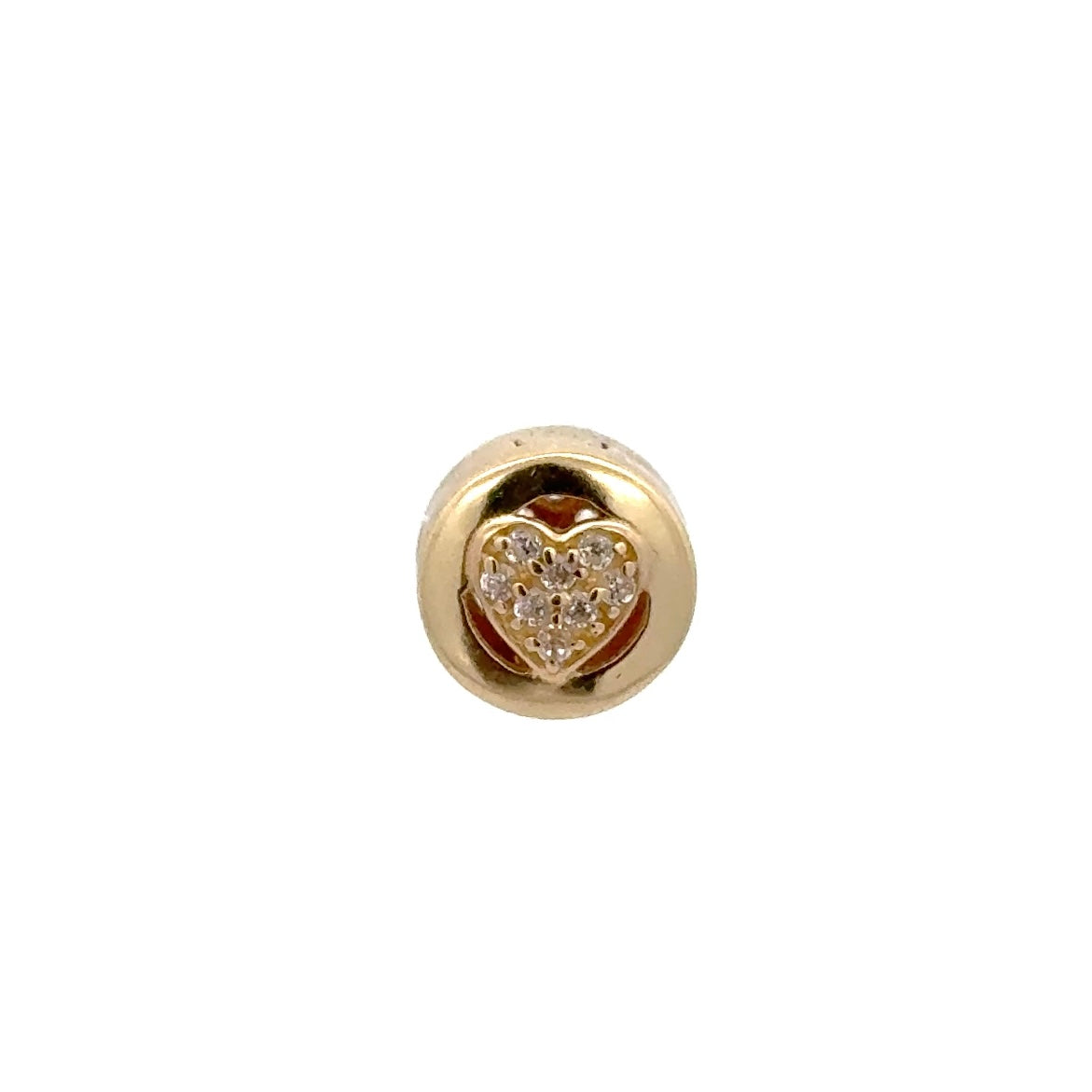 New 14K CZ Round Heart Charm. H.J™️