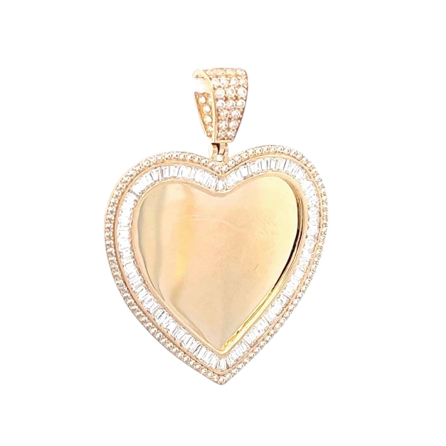 New 14K CZ Heart Picture Pendant. H.J™️