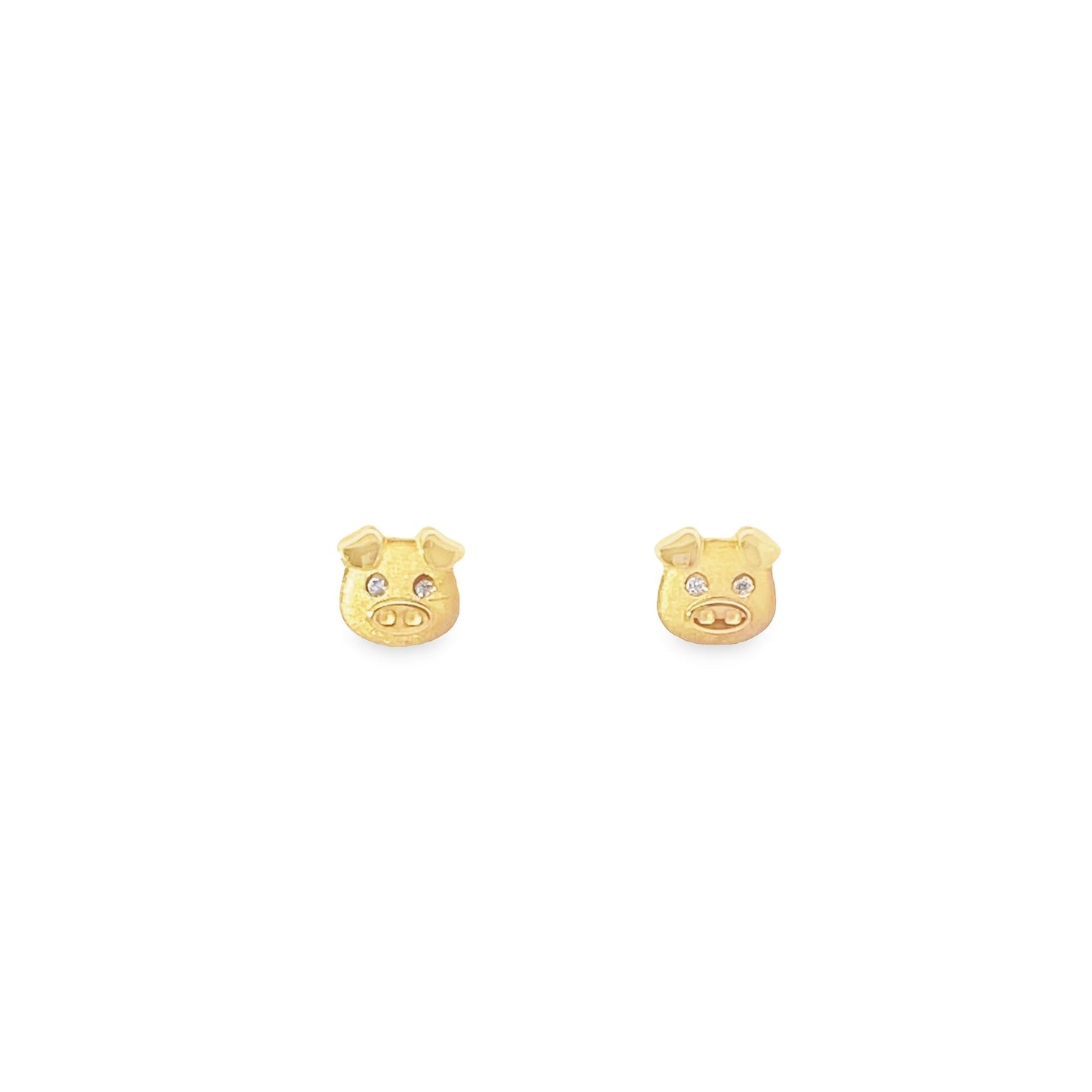 New 14K CZ Pig Earrings H.J™️