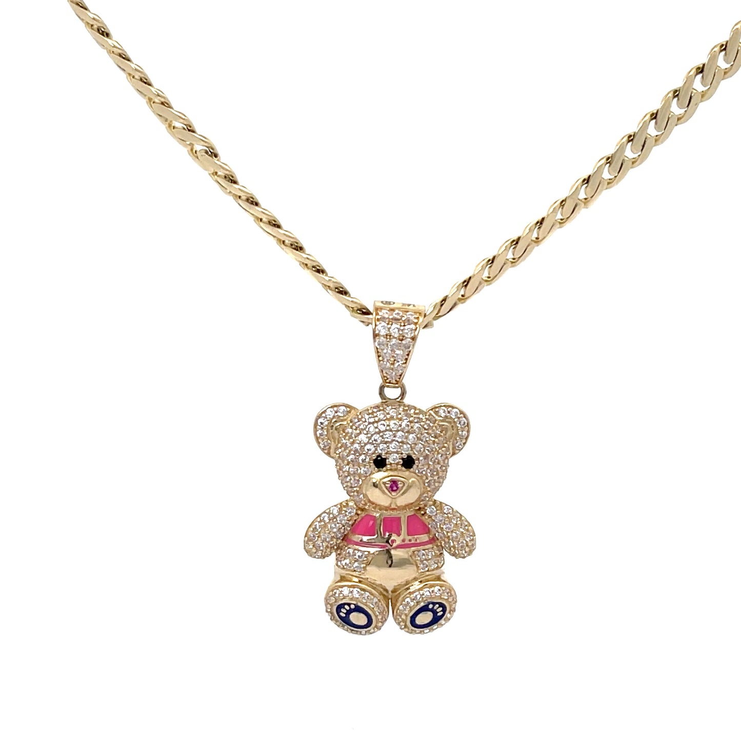 New 14K CZ Teddy Bear & Itallo Choker (4.8MM). H.J™️