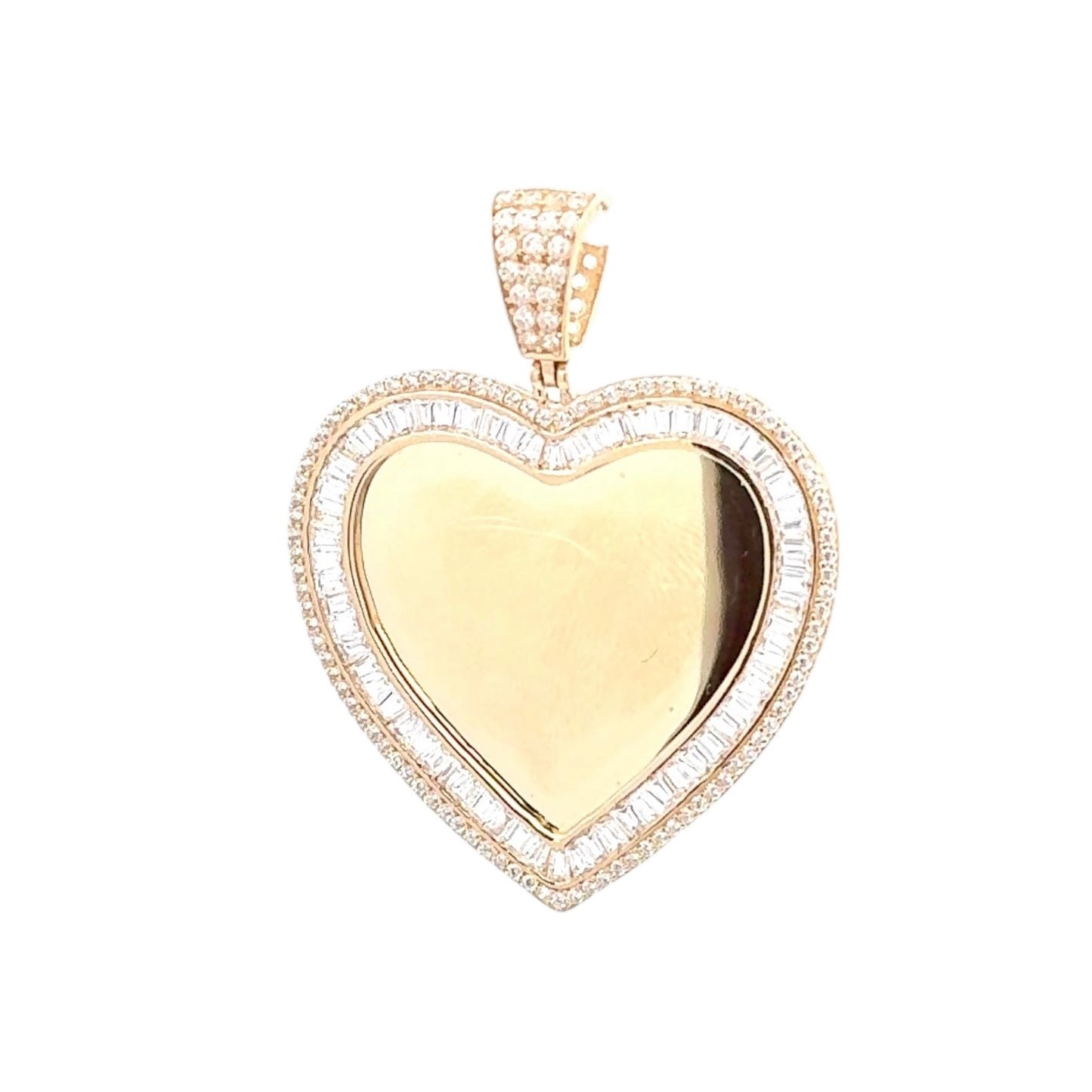 New 14K CZ Heart Picture Pendant. H.J™️