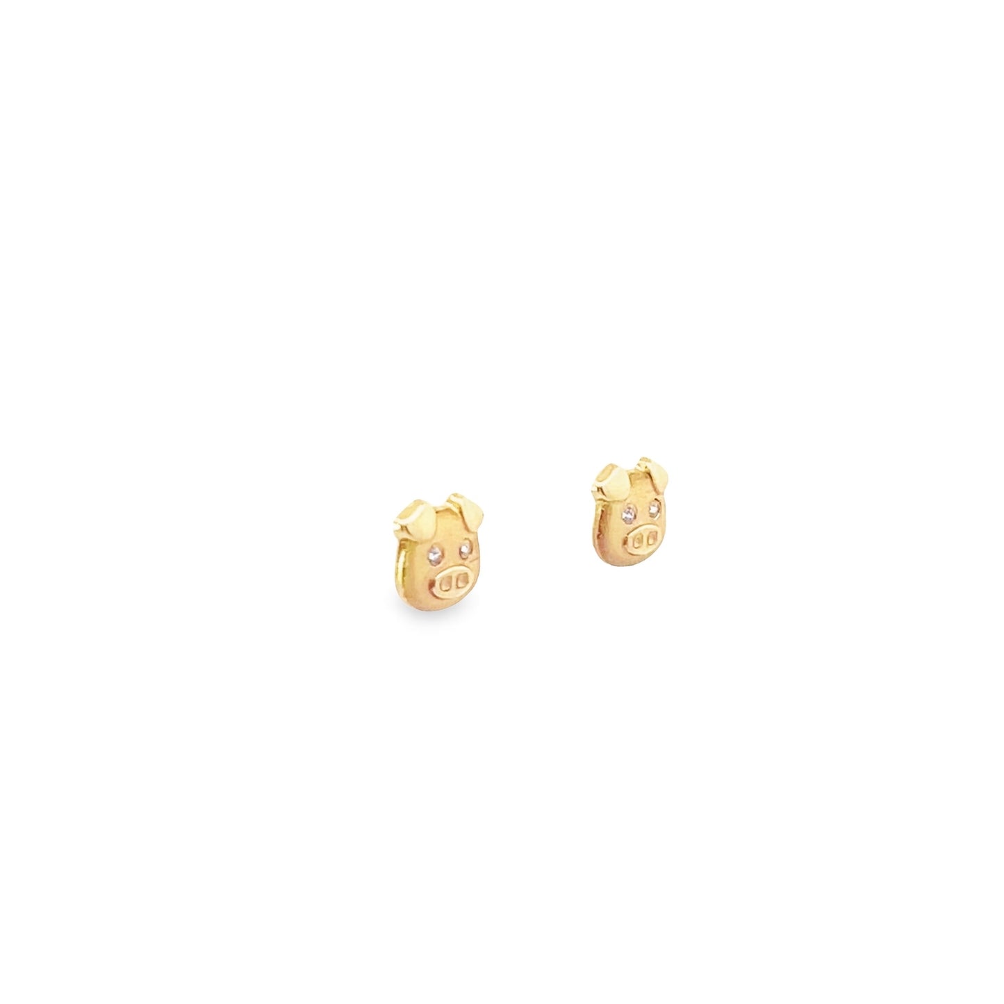 New 14K CZ Pig Earrings H.J™️