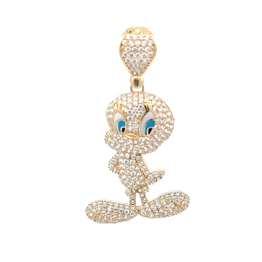 New 14K CZ Tweety Bird Pendant. H.J™️