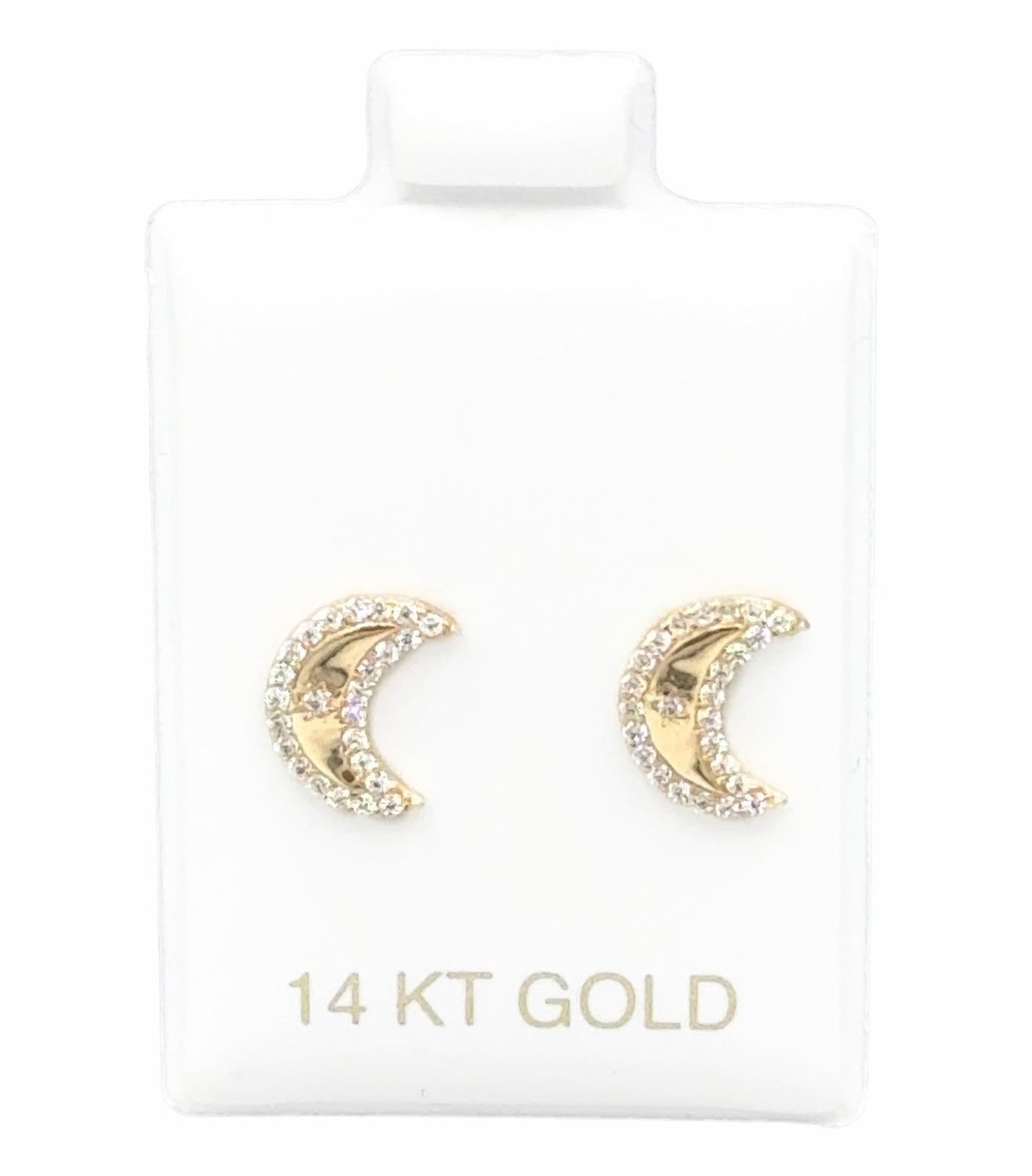 New 14K Kids CZ Moon Earrings. H.J™️