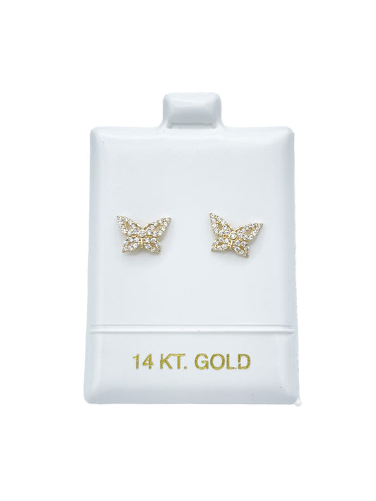 New 14K CZ Butterfly Women’s Earrings. H.J™️