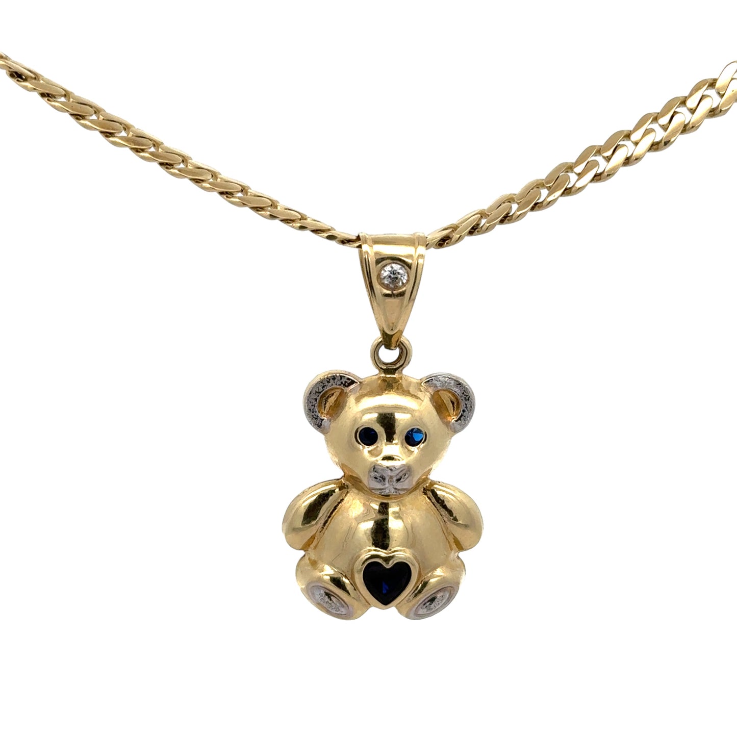 New 14K Teddy Bear Pendant & Itallo Choker H.J™️