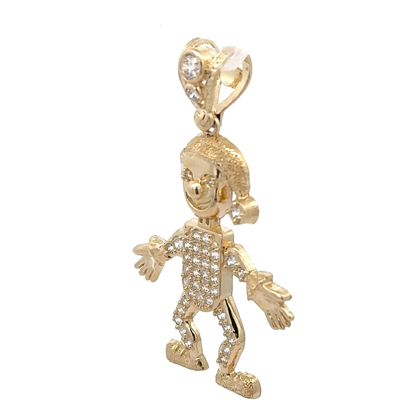 New 14K CZ Clown Joker Jester Pendant. H.J™️