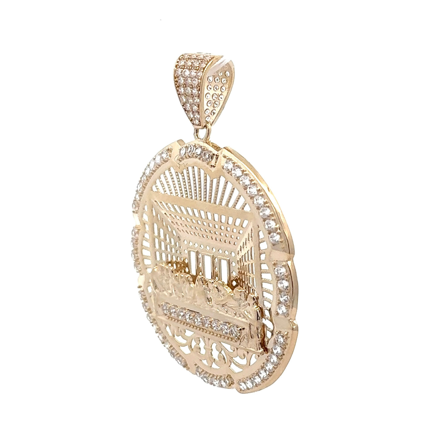 New 14K CZ Last Supper Pendant (2.4” In). H.J™️