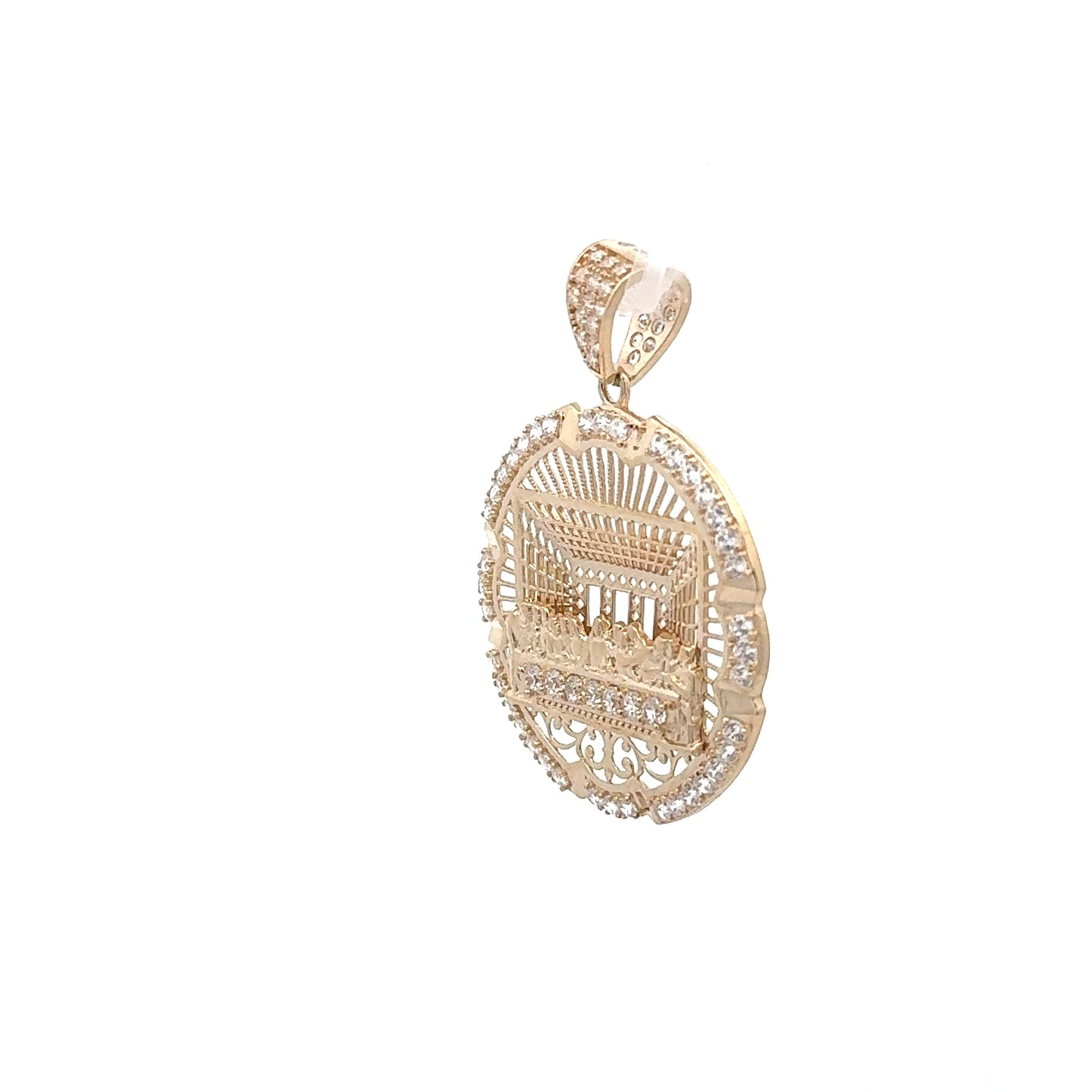 New 14K CZ Last Supper Pendant (1.7” In). H.J™️