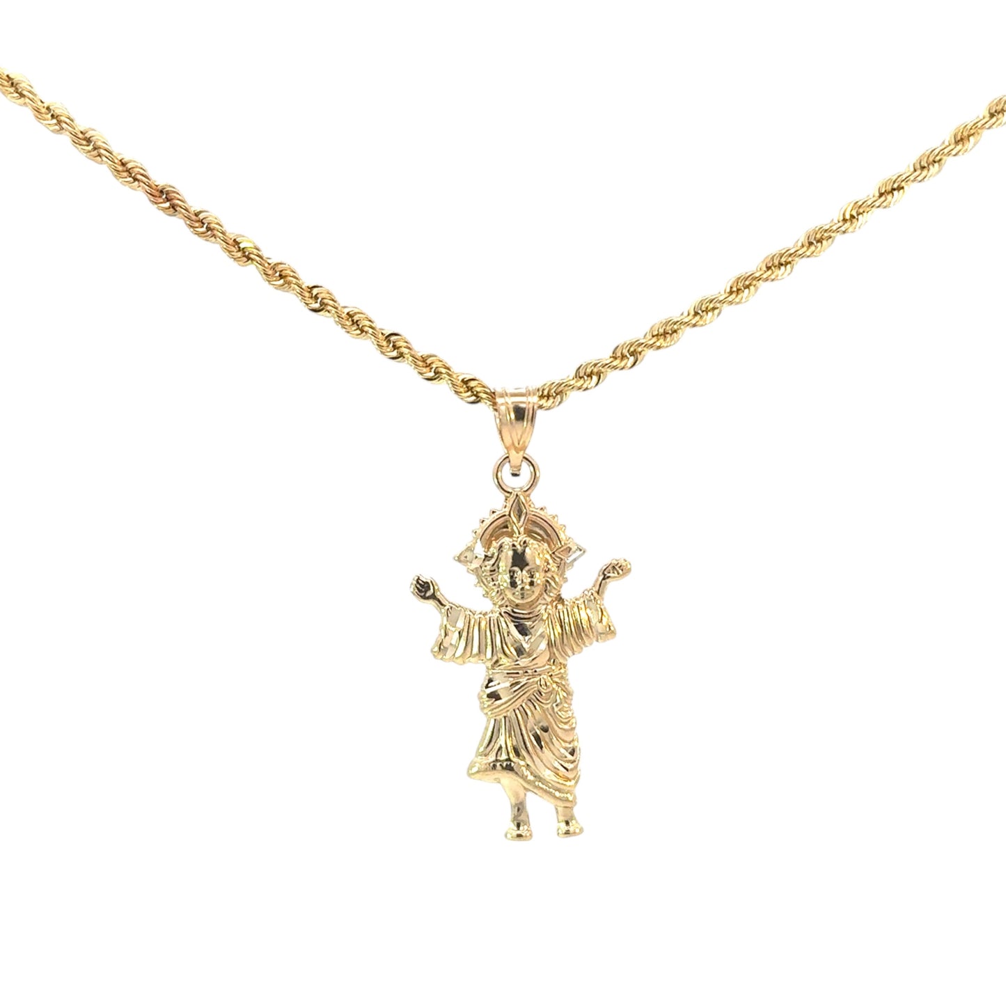 New 14K Divine Child Pendant & Rope Chain. H.J™️