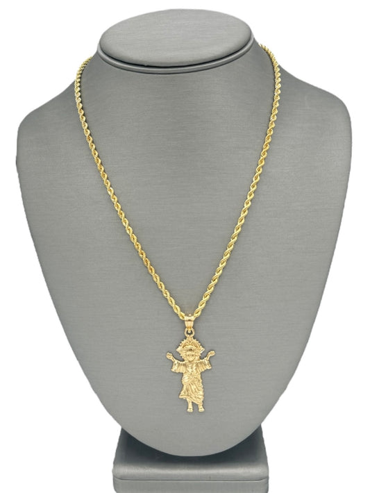 New 14K Divine Child Pendant & Rope Chain. H.J™️