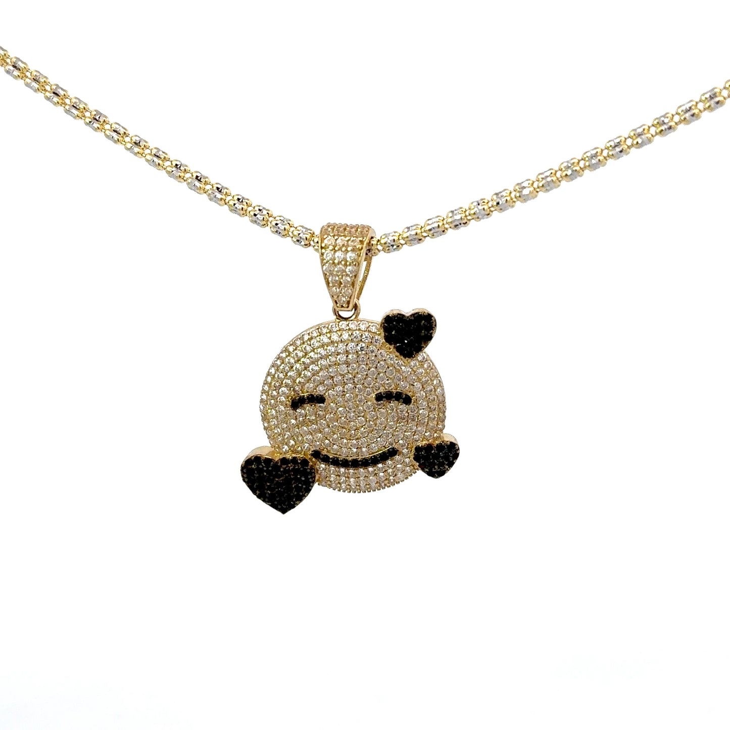 New 14K CZ Emoji Pendant & Ice Chain (2.5MM). H.J™️