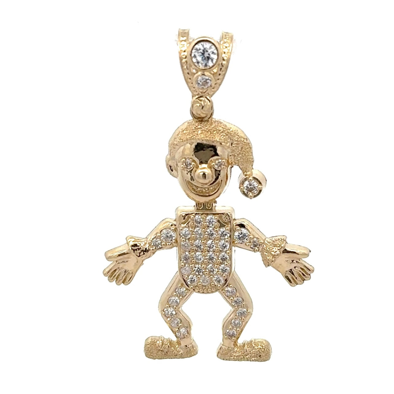 New 14K CZ Clown Joker Jester Pendant. H.J™️