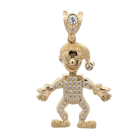 New 14K CZ Clown Joker Jester Pendant. H.J™️