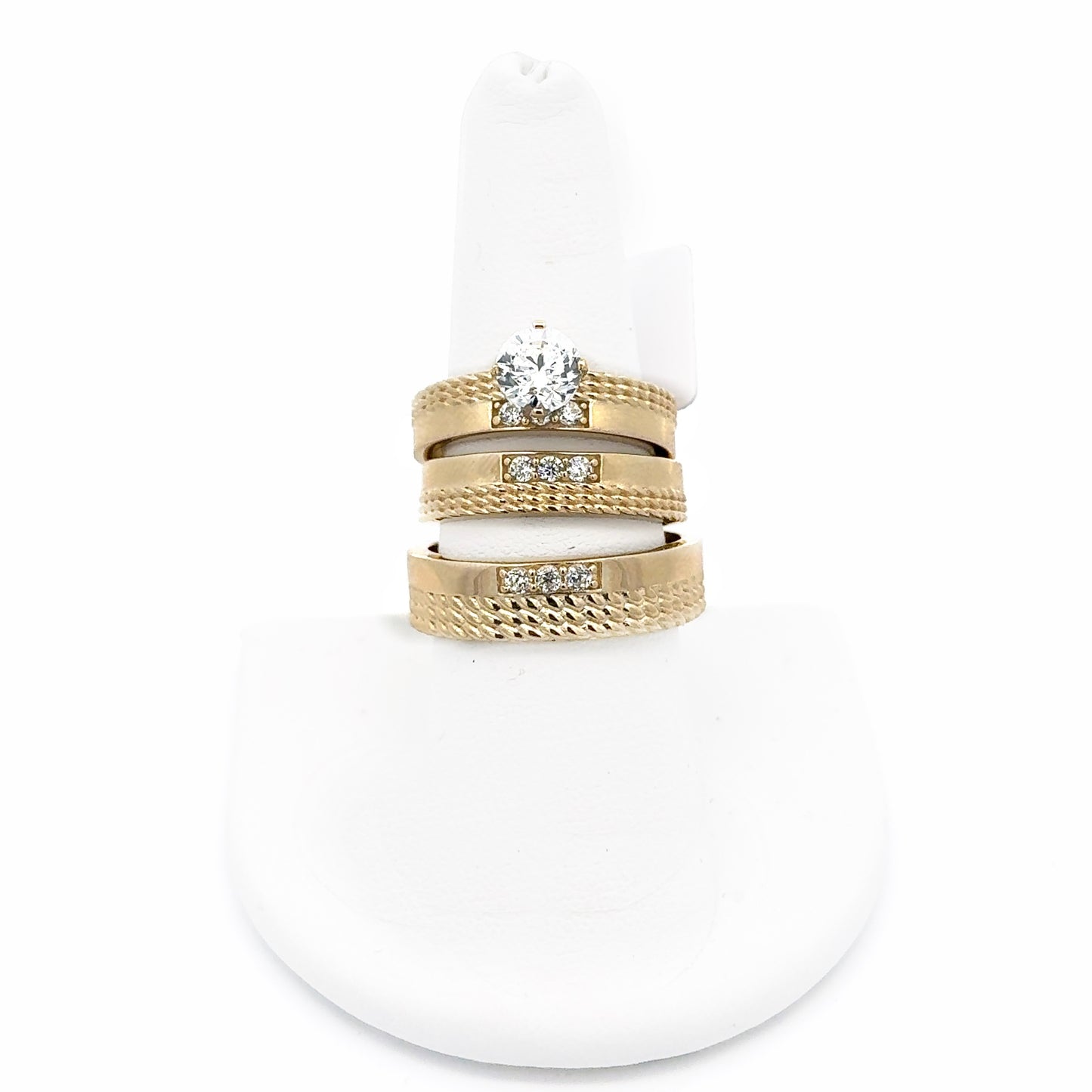 New 14K Gold CZ Trio Set. H.J™️