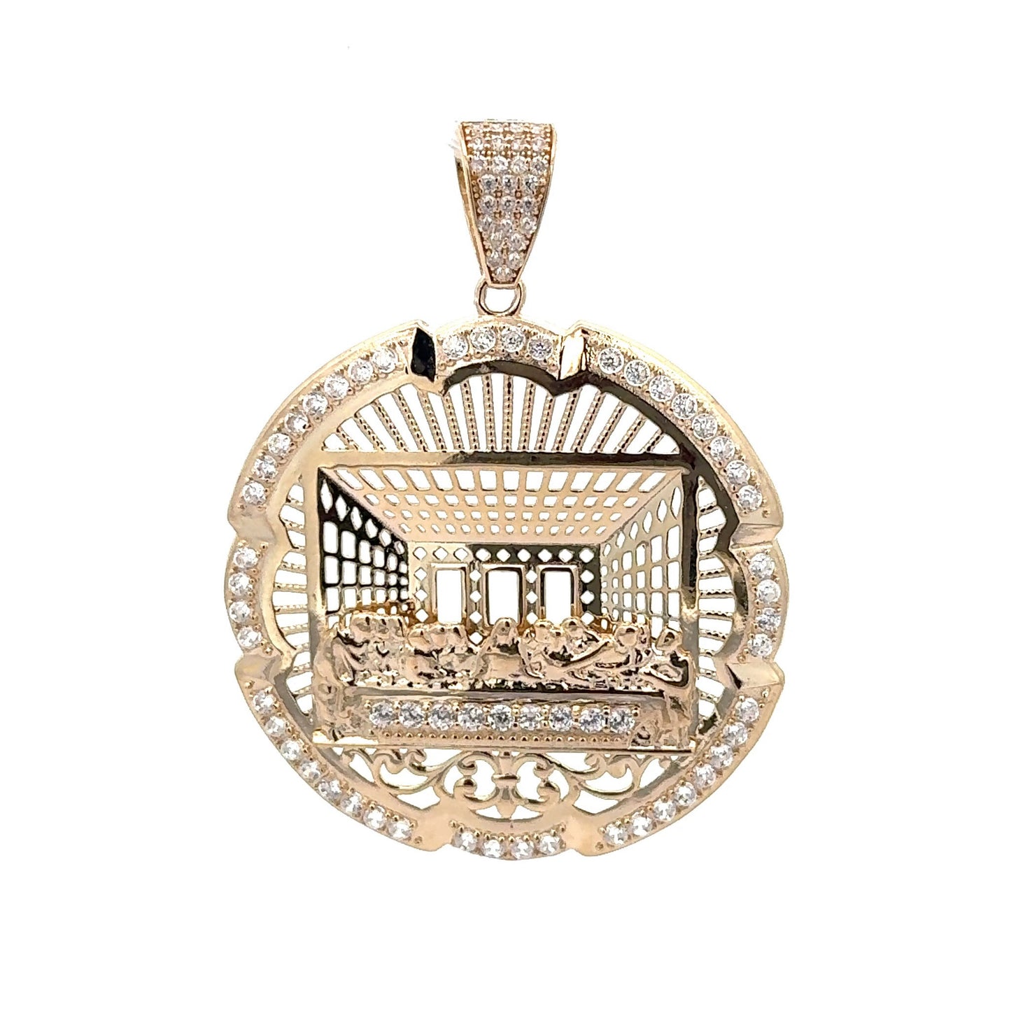 New 14K CZ Last Supper Pendant (2.4” In). H.J™️