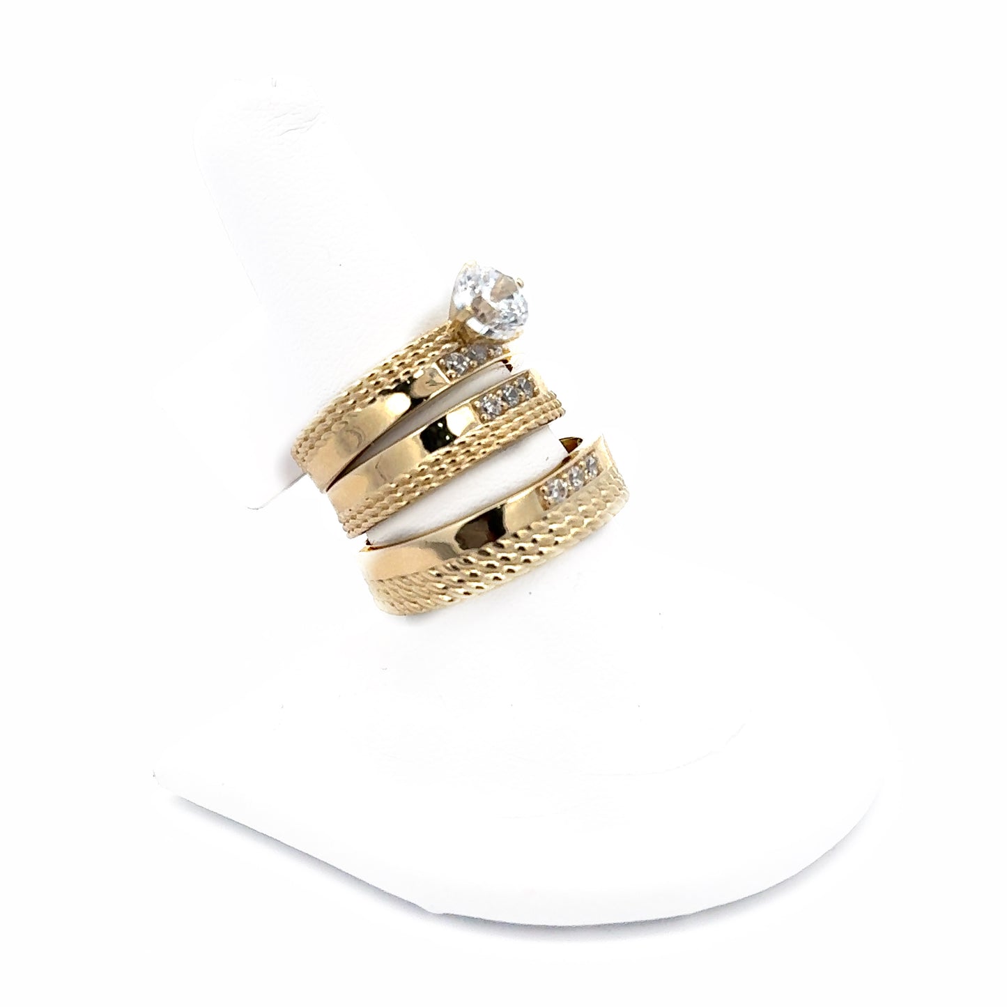 New 14K Gold CZ Trio Set. H.J™️