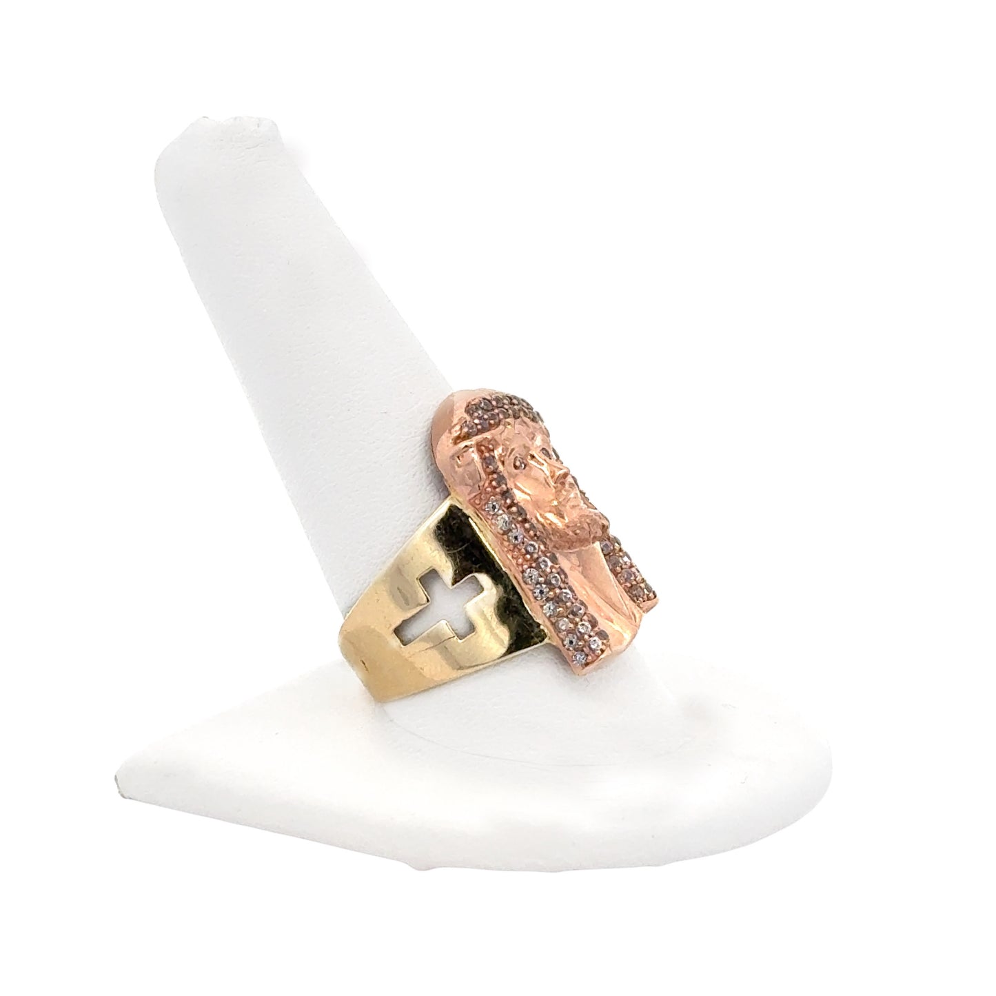 New 14K CZ Jesus Face Ring. H.J™️