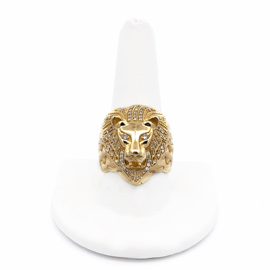 New 14K CZ Gold Lion Men Ring H.J™️