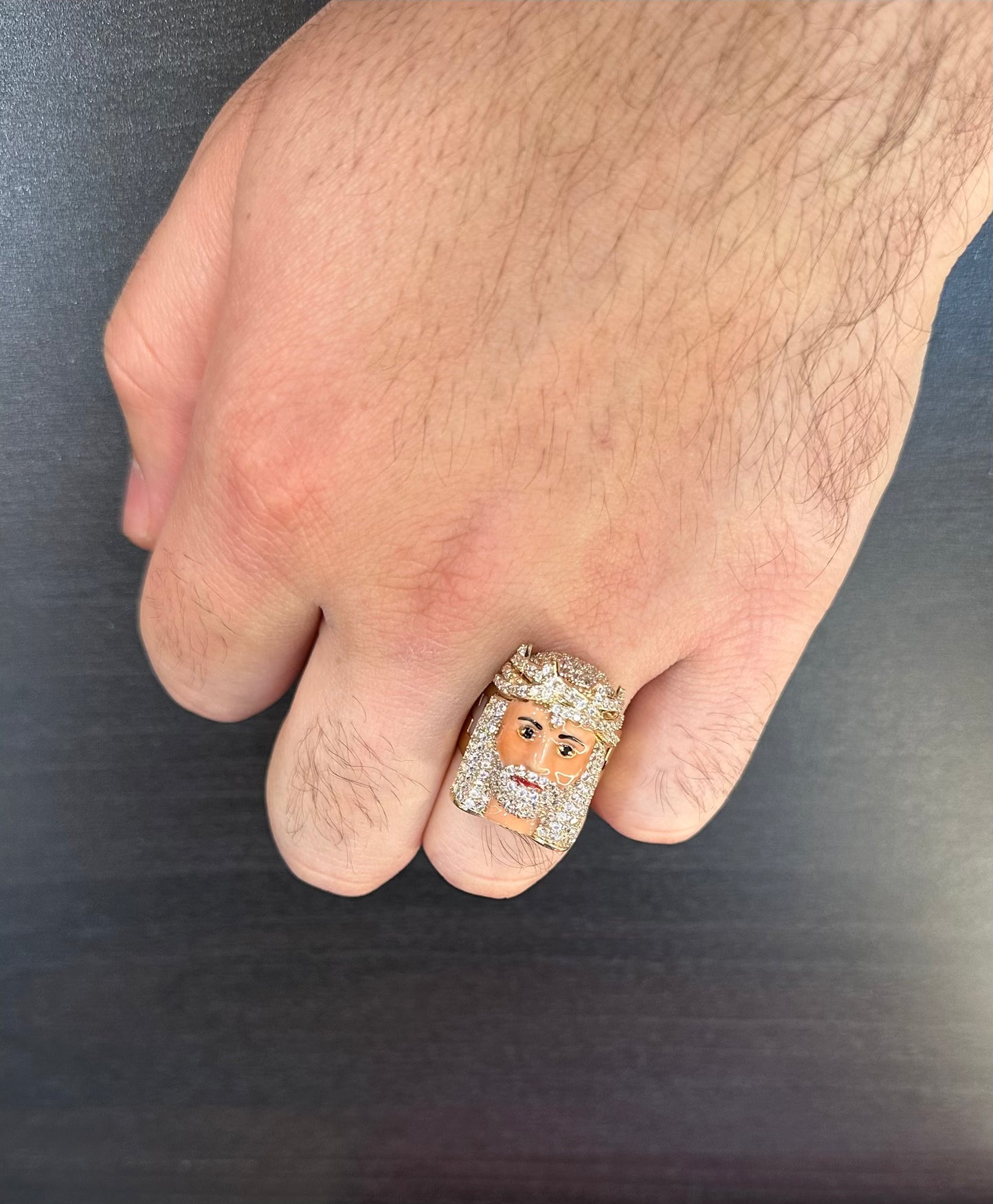 New 14K CZ Jesus Face Ring. H.J™️