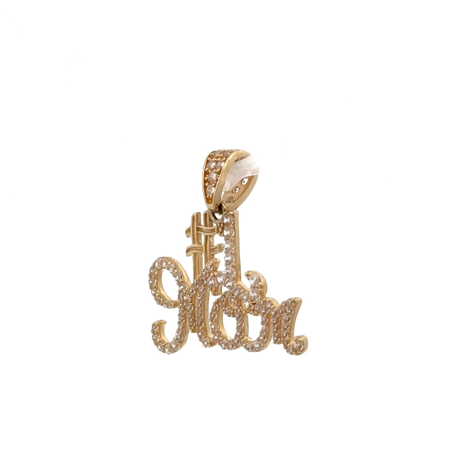 New 14K CZ #1 Mom Pendant. H.J™️