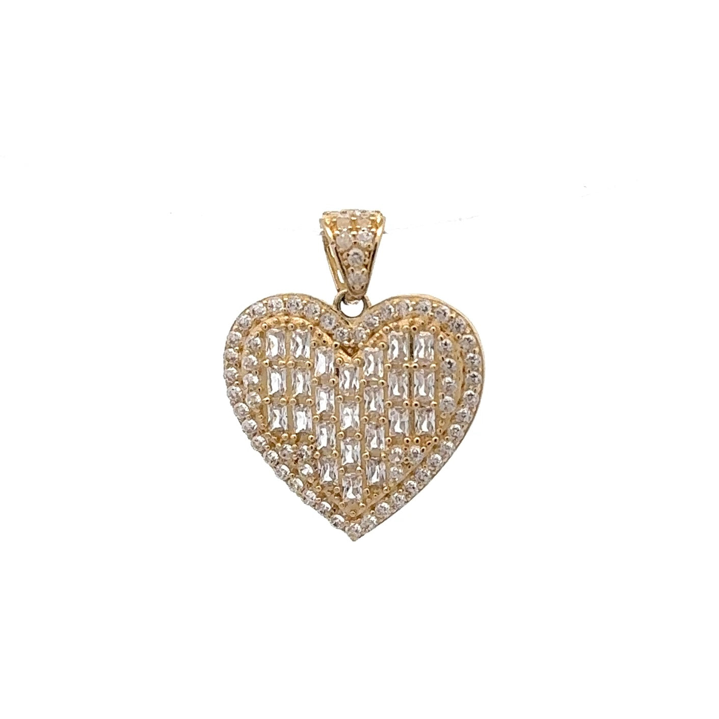 New 14K Gold CZ Heart Pendant. H.J™️