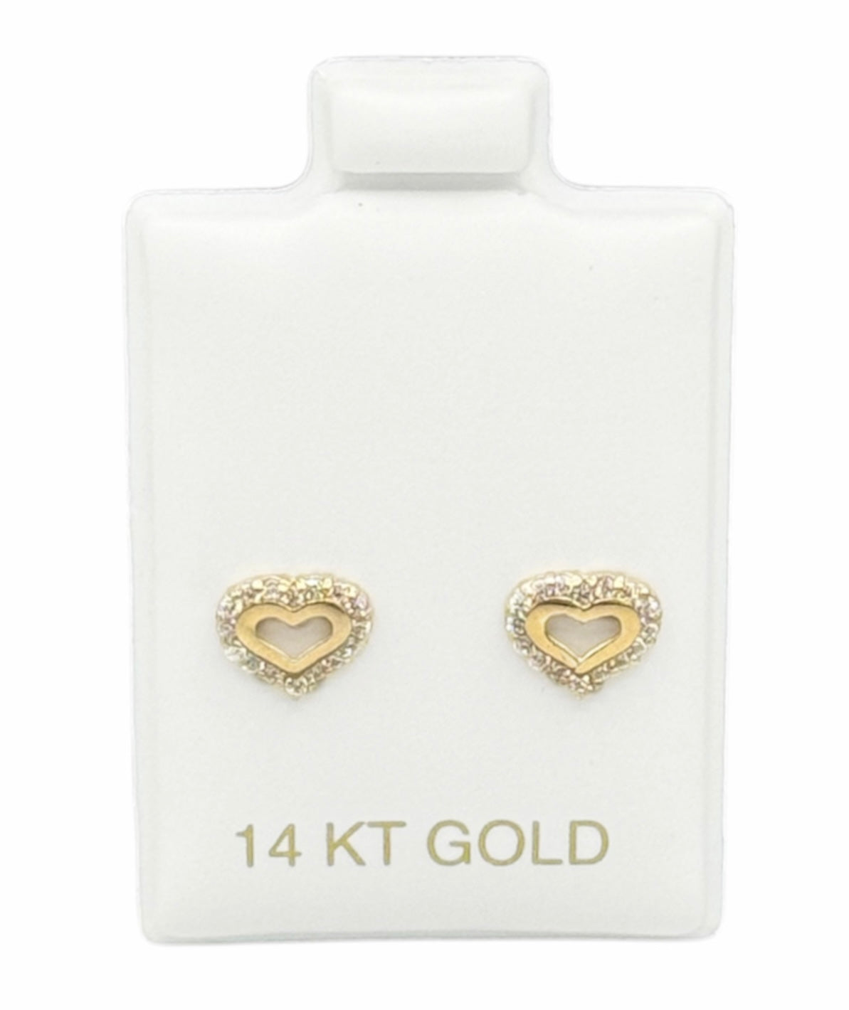 New 14K Kids CZ Heart Earrings. H.J™️