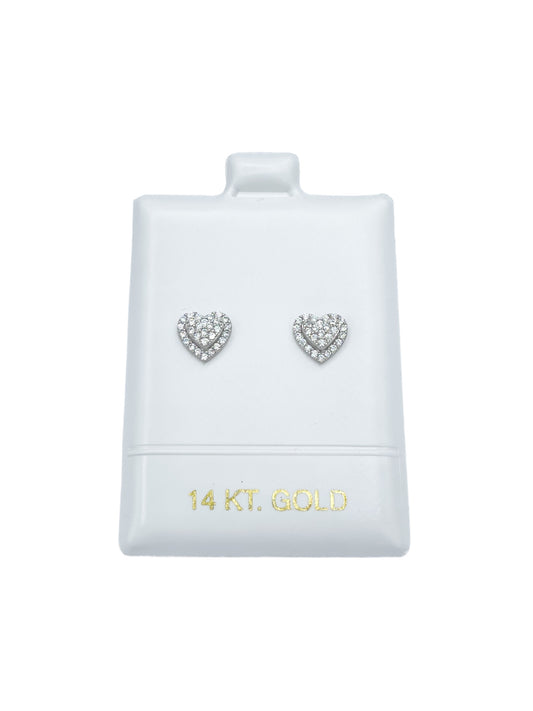 New 14K CZ Heart Earrings. H.J™️