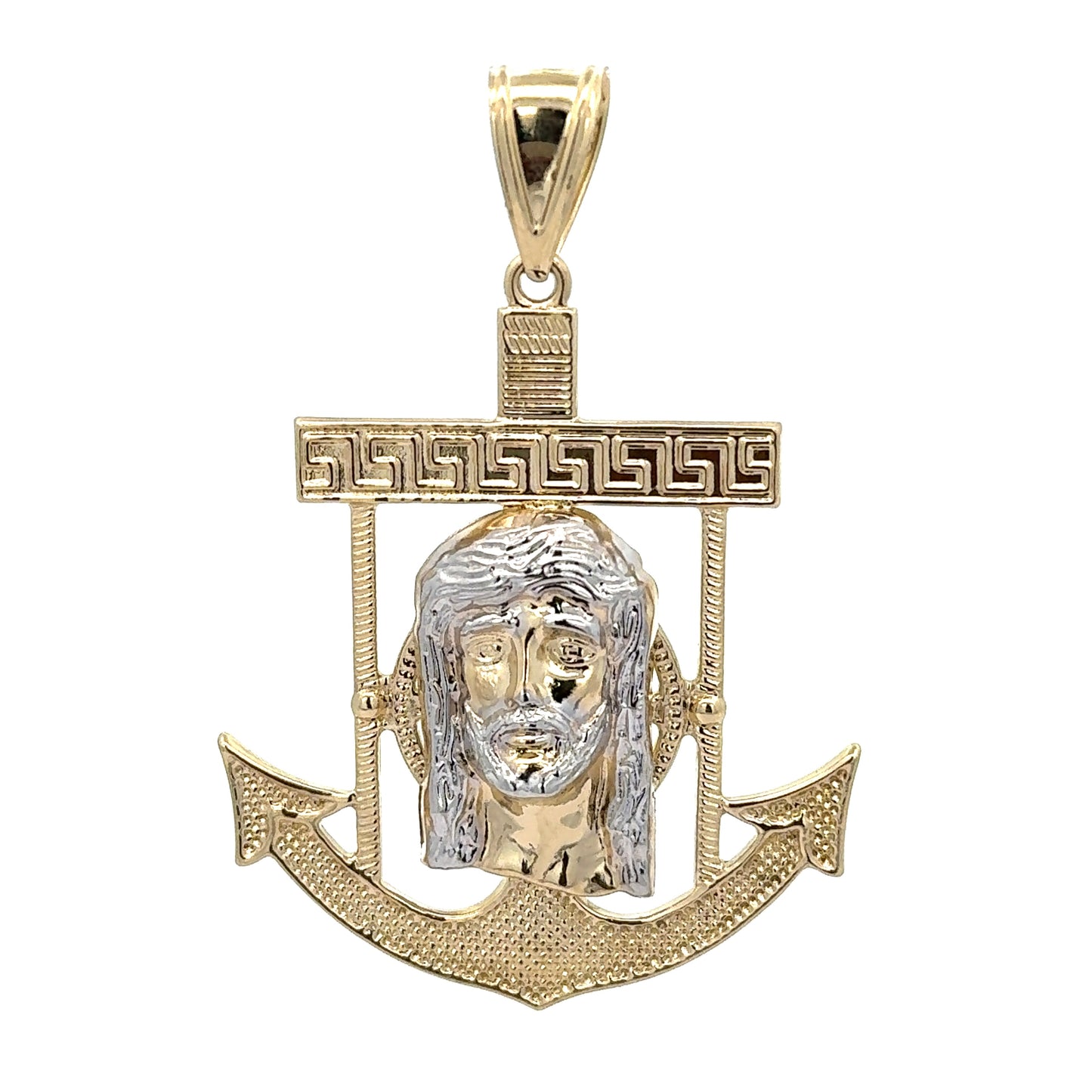 New 14K Anchor With Jesus Face Pendant. H.J™️