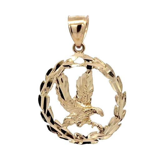 New 14K Round Eagle Pendant. H.J™️