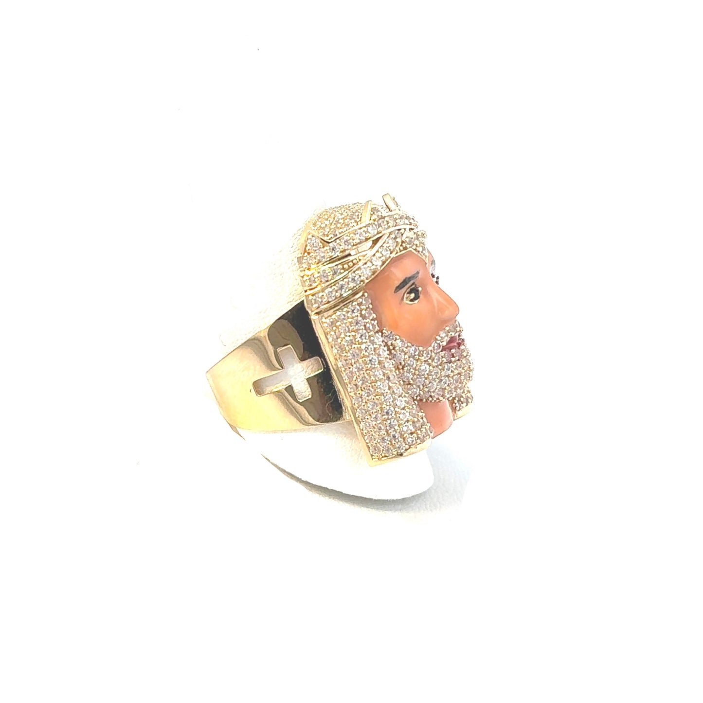 New 14K CZ Jesus Face Men's Ring. H.J™️