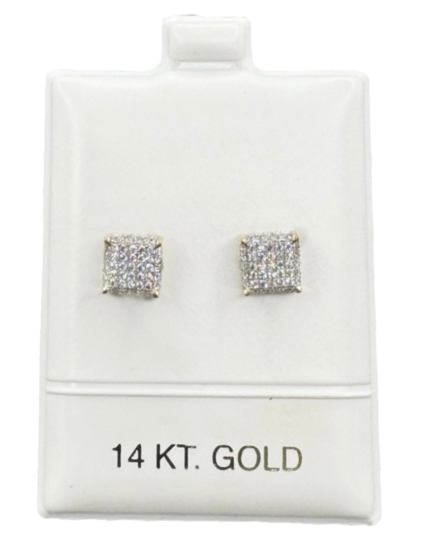 New 14K CZ Square Earrings. H.J™️