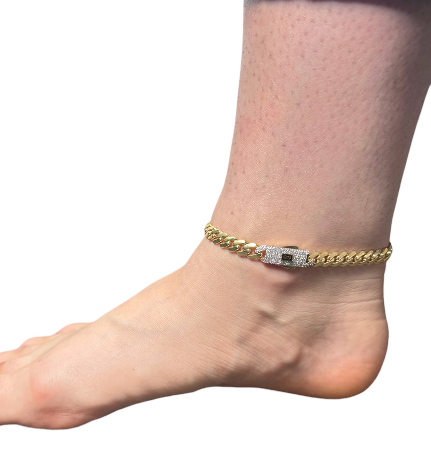 New 14K CZ Monaco Ankle Bracelet (7.5MM). H.J™️