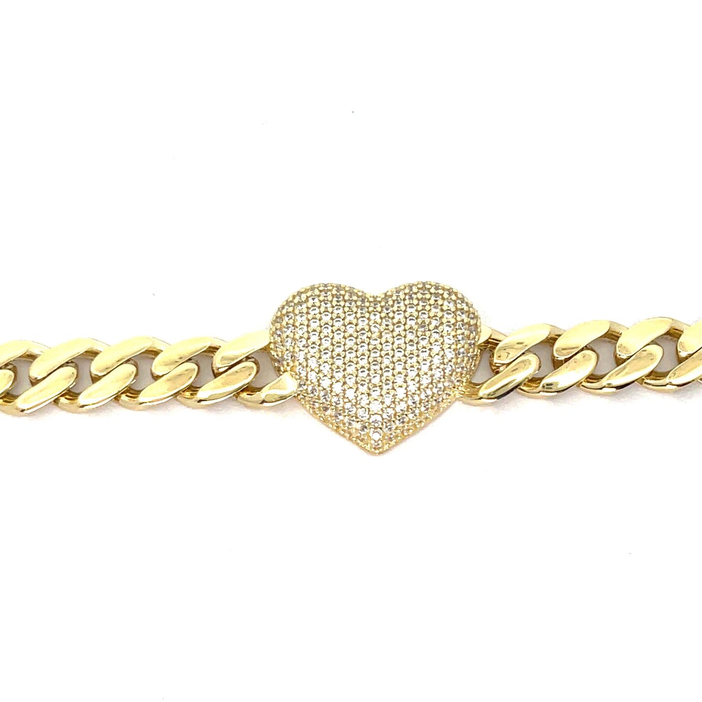 New 14K CZ Itallo Heart Bracelet (7.2MM). H.J™️