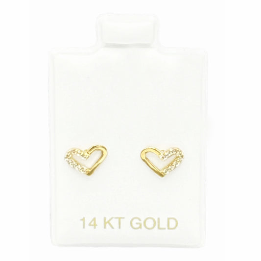 New 14K Kids CZ Heart Earrings H.J™️