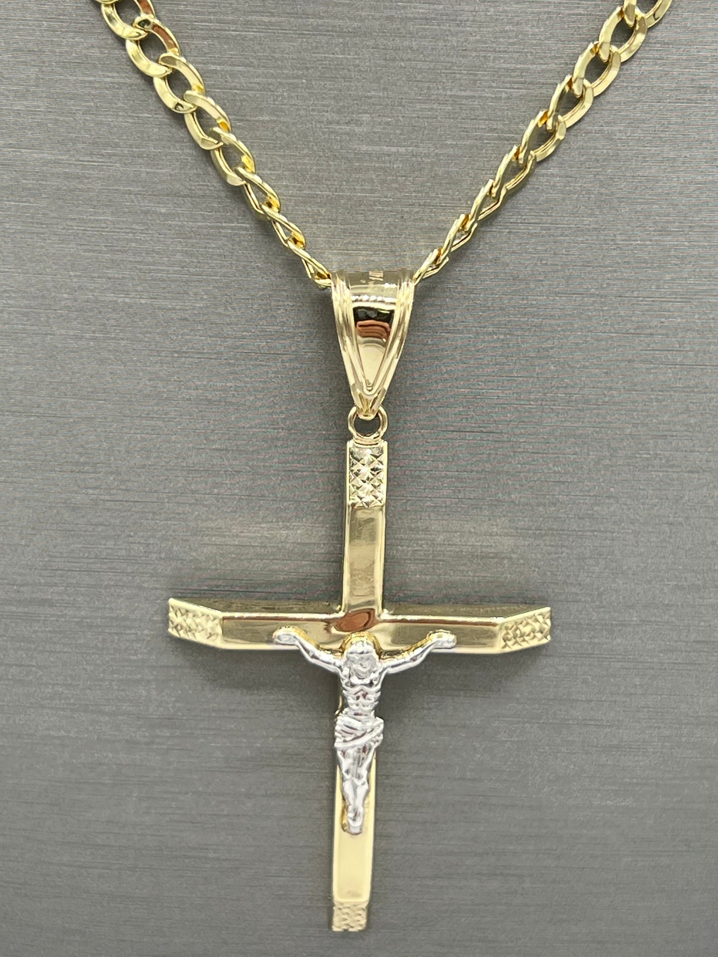 New 14K Cross Pendant & Cuban Chain G.O.J™️